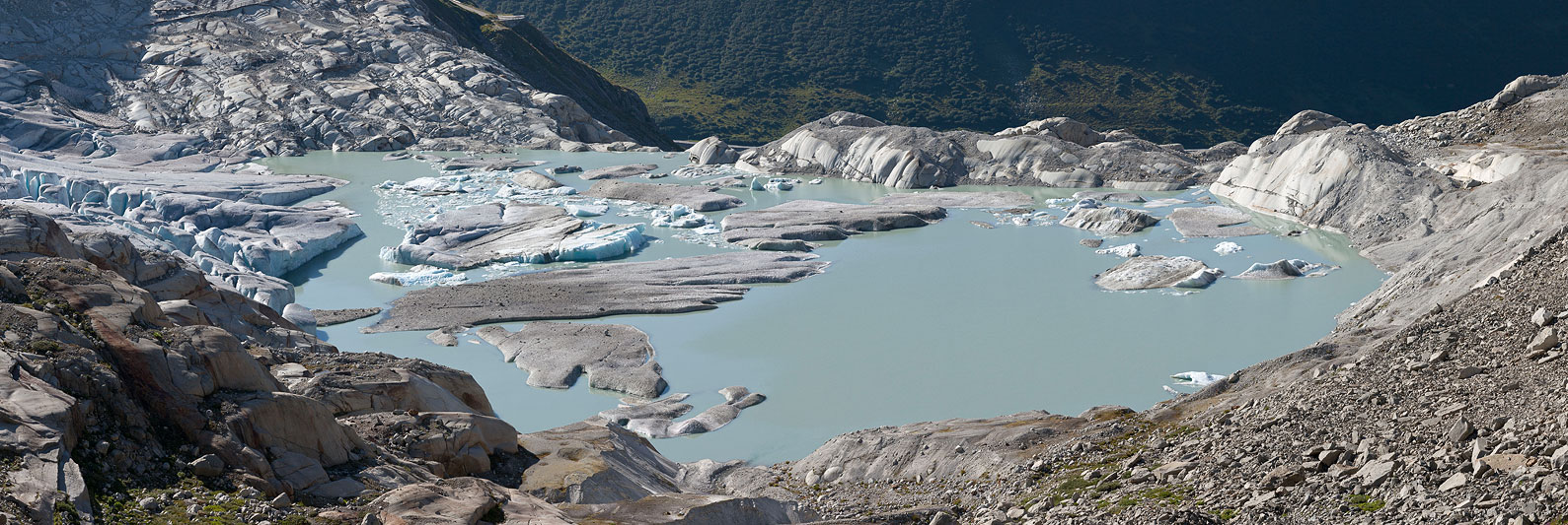 Rhonegletscher, new glacier lake, glacier recession